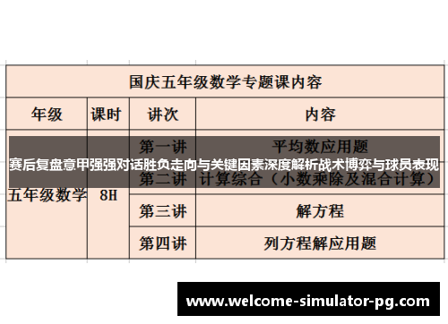 赛后复盘意甲强强对话胜负走向与关键因素深度解析战术博弈与球员表现
